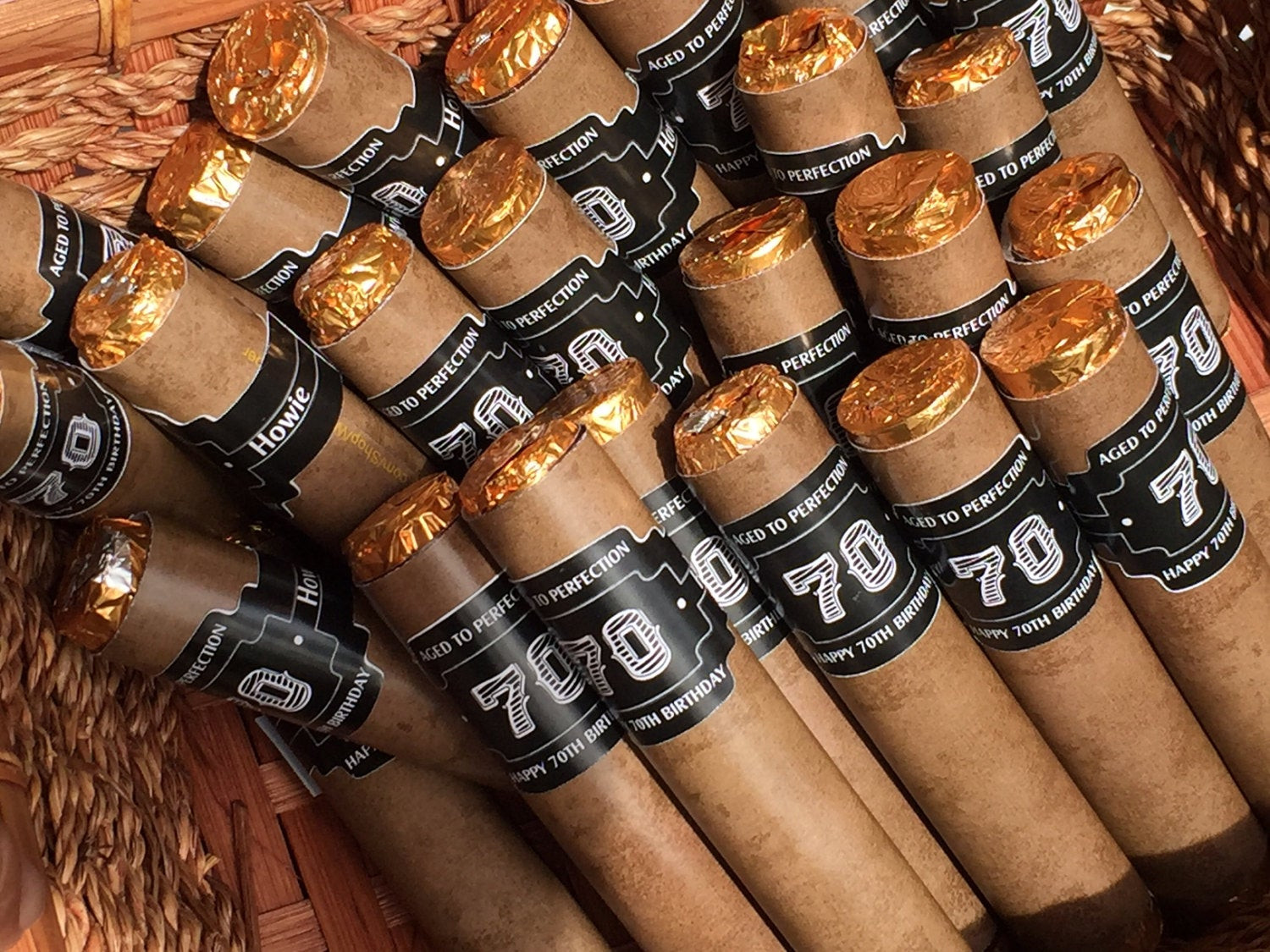 70th Birthday Party Favors
 Chocolate Cigars party favors 70th Birthday bachelor party