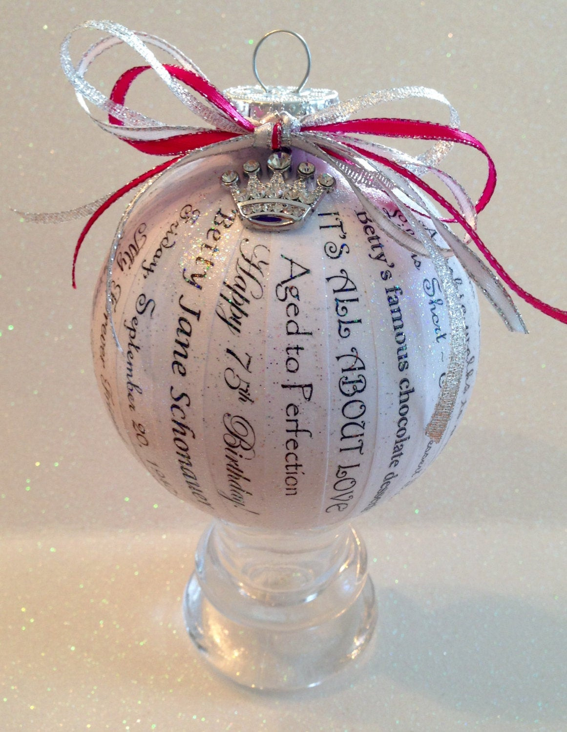 75th Birthday Gift
 75th Birthday Gift Unique Personalized Memory Ornament for