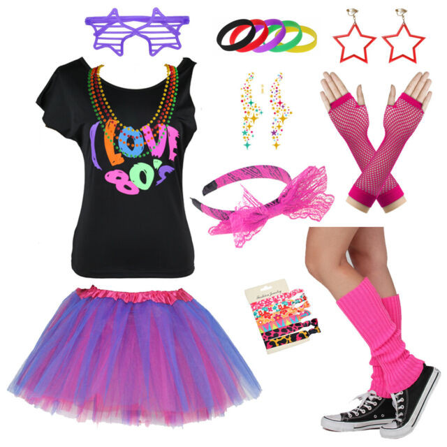 80'S Fashion For Kids
 Little Big GirlsI Love The 80 s Disco 1980s Costume Outfit