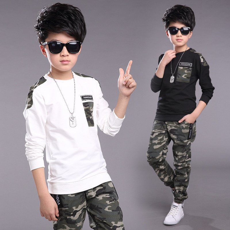 80'S Fashion For Kids Boys
 Children Clothing Sets For Boys Camouflage Sports Suits