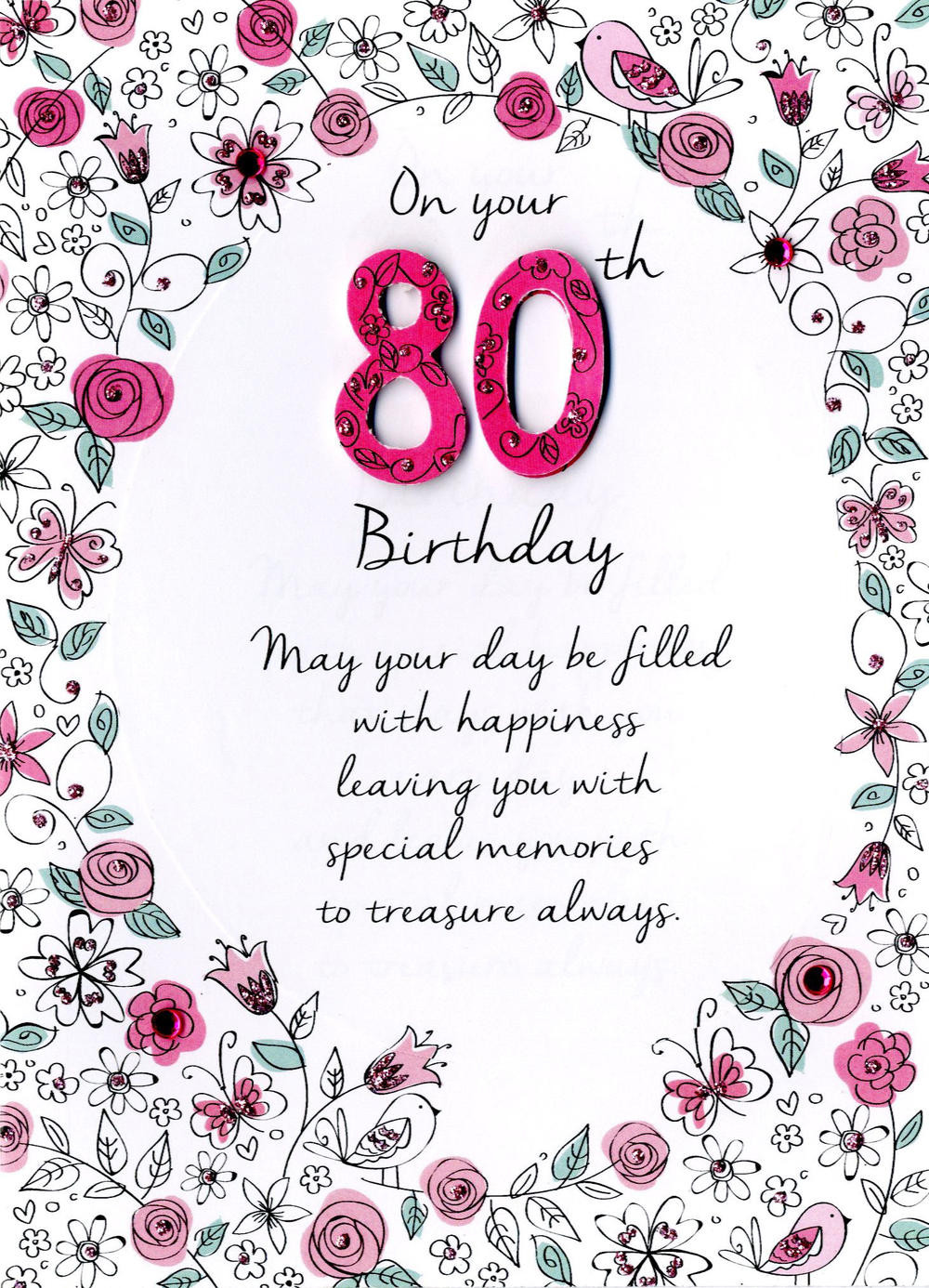 80th Birthday Card
 Female 80th Birthday Greeting Card