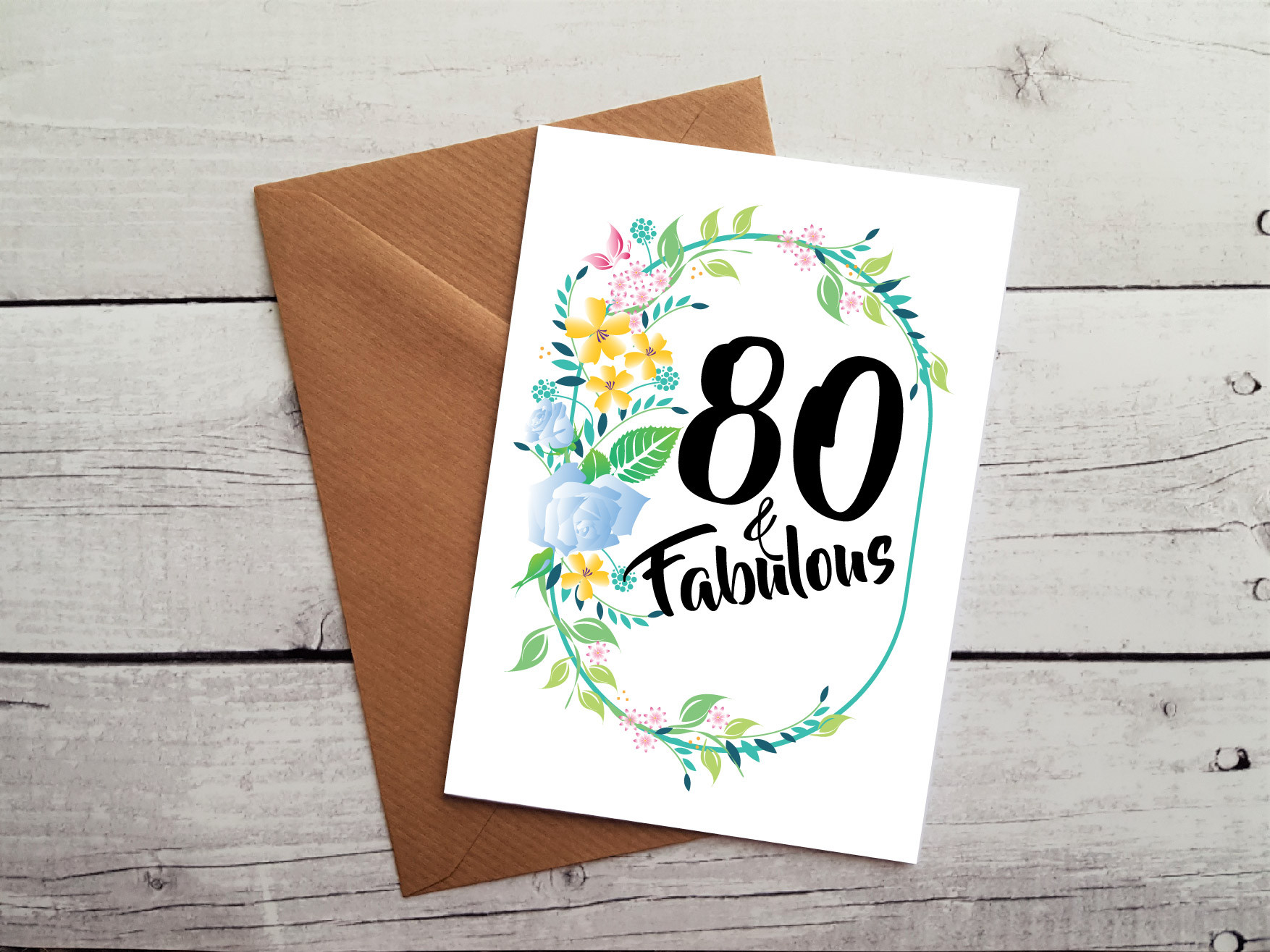 80th Birthday Card
 Handmade 80th Birthday Card 80 & Fabulous Occasion Card