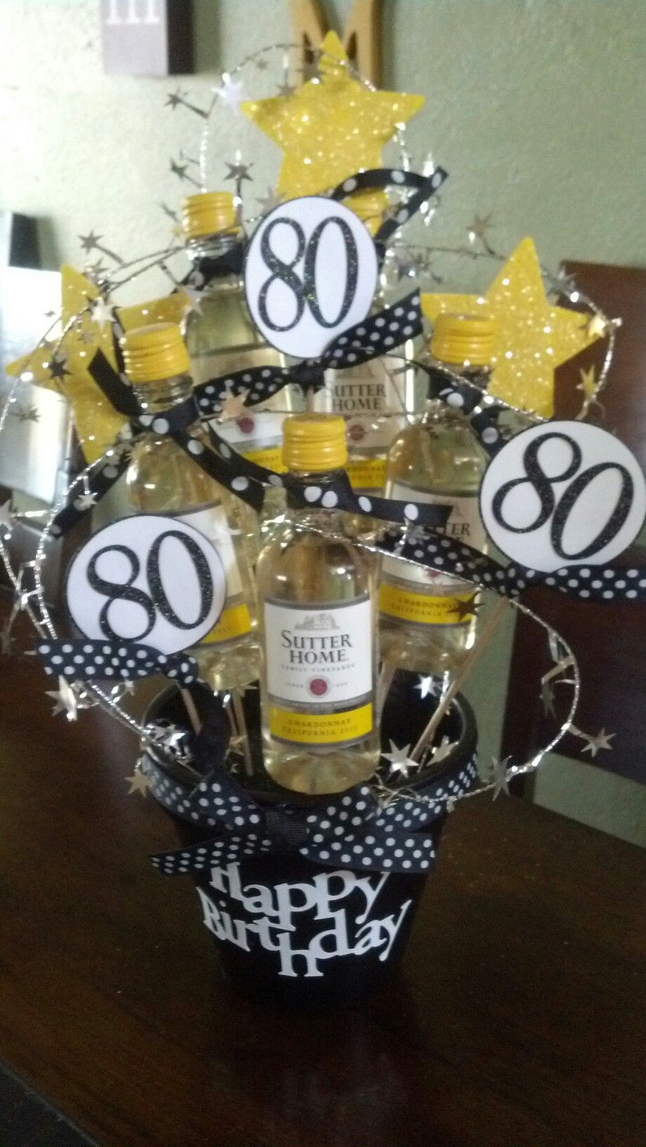 80Th Birthday Gift Ideas For Dad
 Another t "basket" I made for a friend s dad s 80th