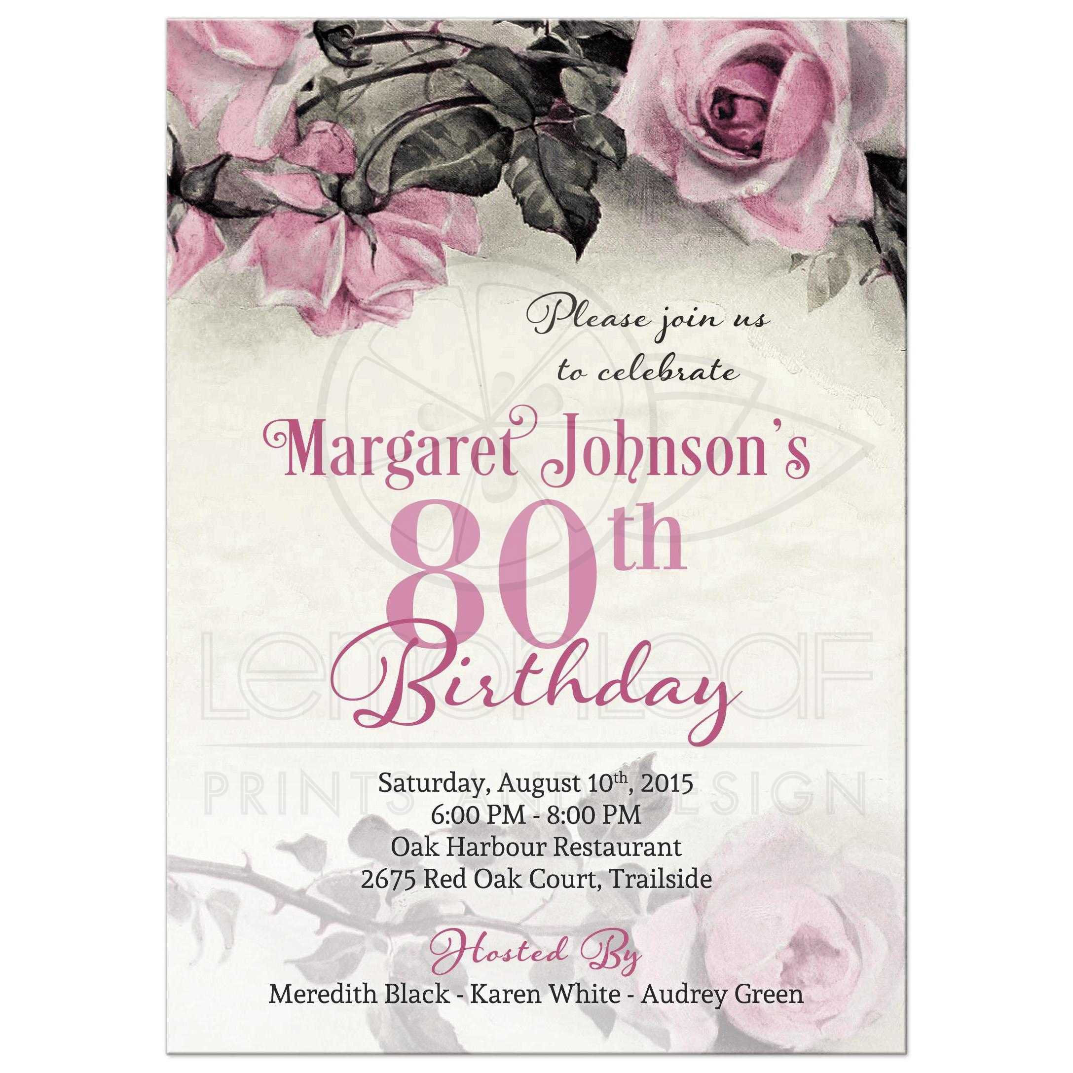 80th Birthday Invitations Templates
 80th birthday invitations 80th birthday invitations for