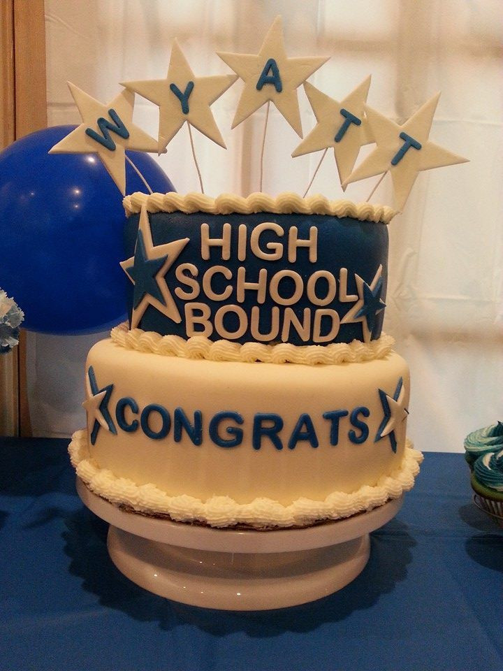 8Th Grade Graduation Party Ideas School
 blue and white 8th grade graduation cake
