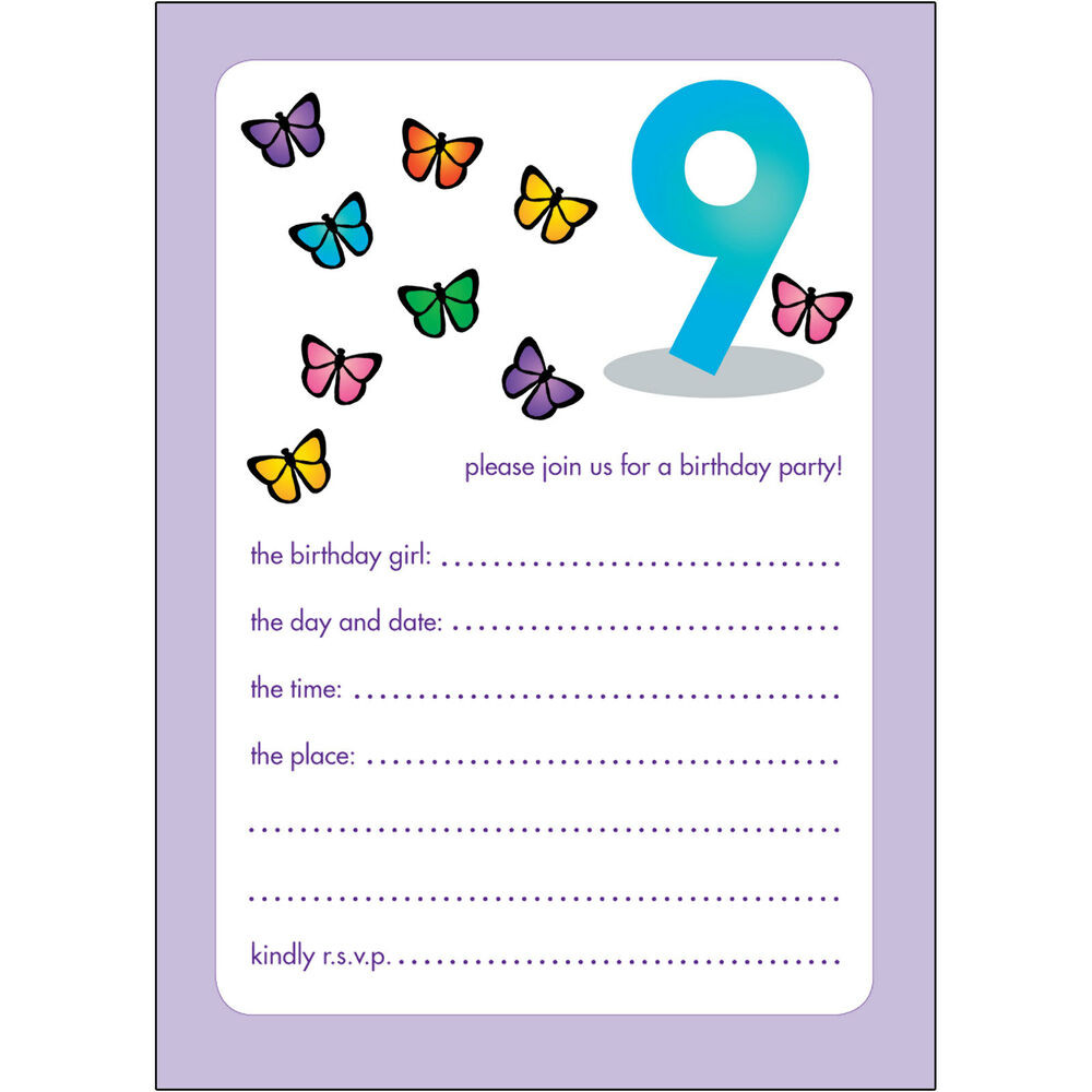 9 Year Old Birthday Party
 10 Childrens Birthday Party Invitations 9 Years Old Girl