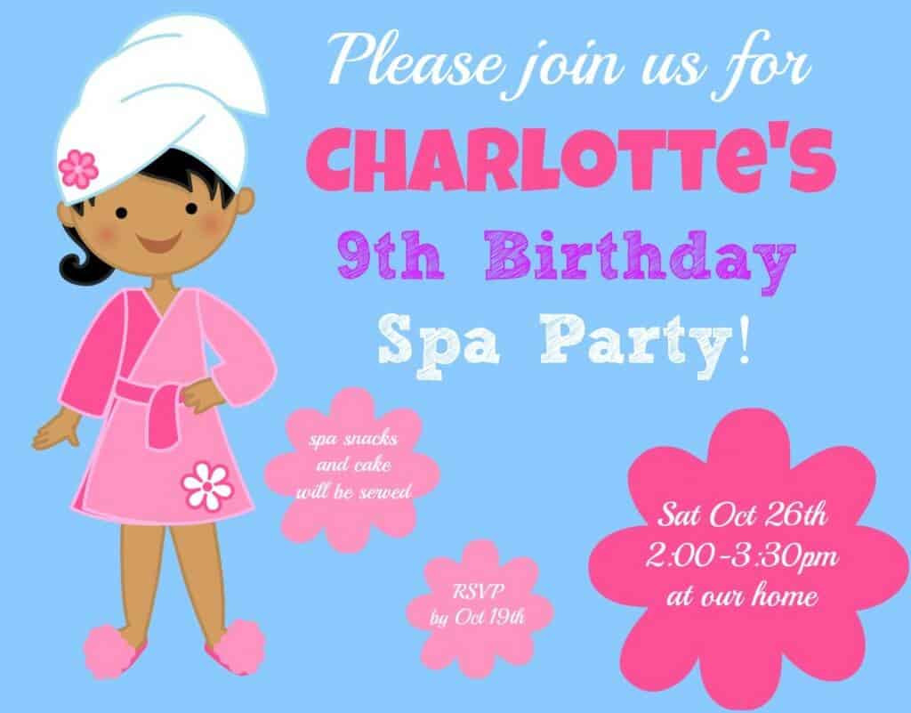 9 Year Old Birthday Party
 Great 9 Year Old Girl s Birthday Party Idea A Spa