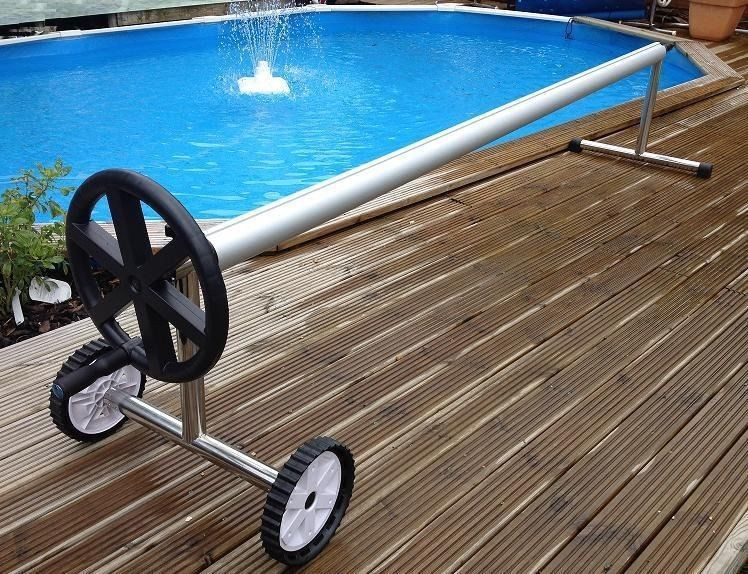 Above Ground Pool Cover Reel
 Swimming Pool Cover Reel 21 FT Aluminum Inground Solar