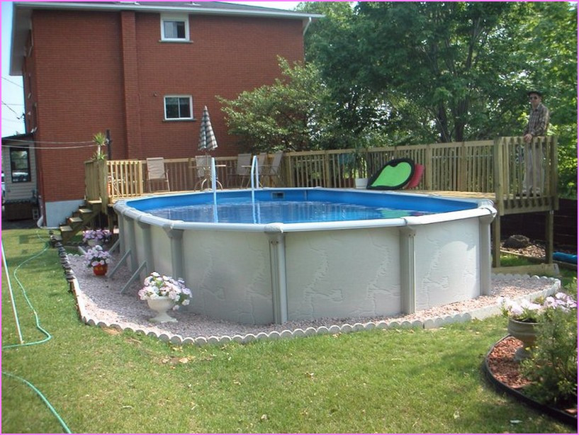 Above Ground Pool Decorating Ideas
 Ground Pool Patio Backyard Ideas Oval Deck Plans