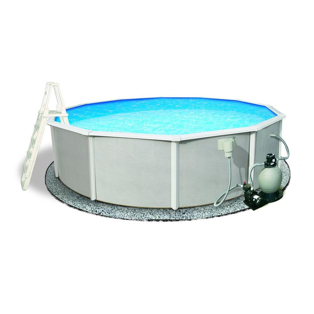 Above Ground Pool Rails
 Blue Wave Belize 27 ft Round 52 in Deep 6 in Top Rail