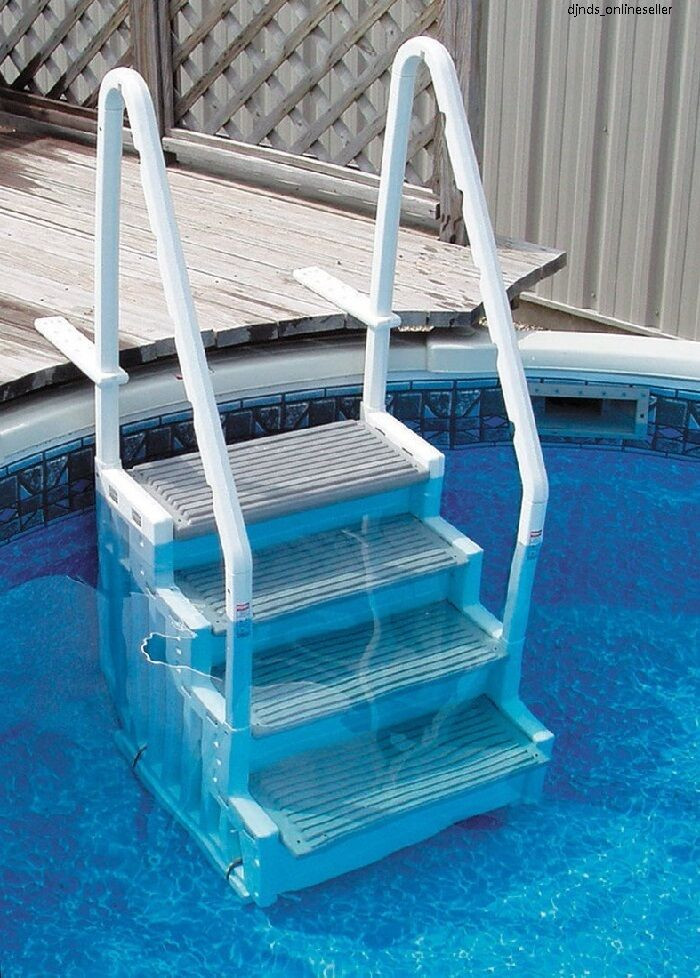Above Ground Pool Stairs Steps
 Ground Swimming Pool Ladder Heavy Duty Step Deck