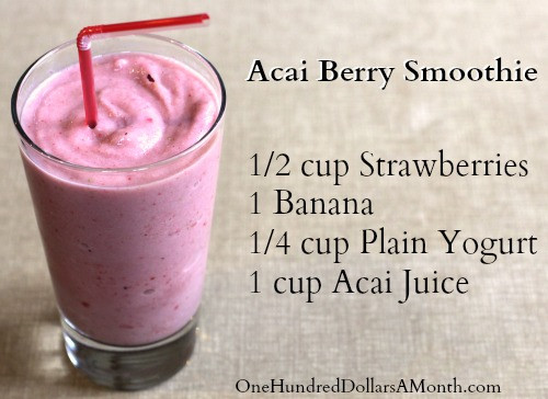 Acai Berry Smoothies
 Easy Smoothie Recipes Acai Berry Smoothie e Hundred