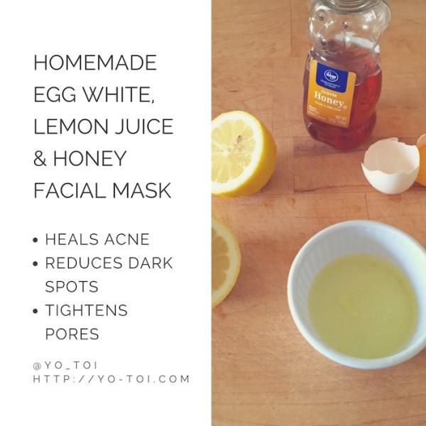 Acne DIY Face Mask
 Egg White Lemon Juice & Honey Facial Mask for Acne Scars