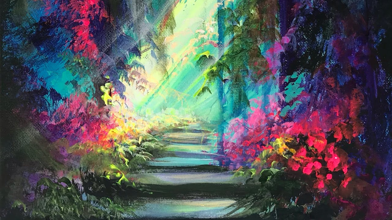 Acrylic Landscape Painting
 ACRYLIC PAINTING of The Enchanted Garden