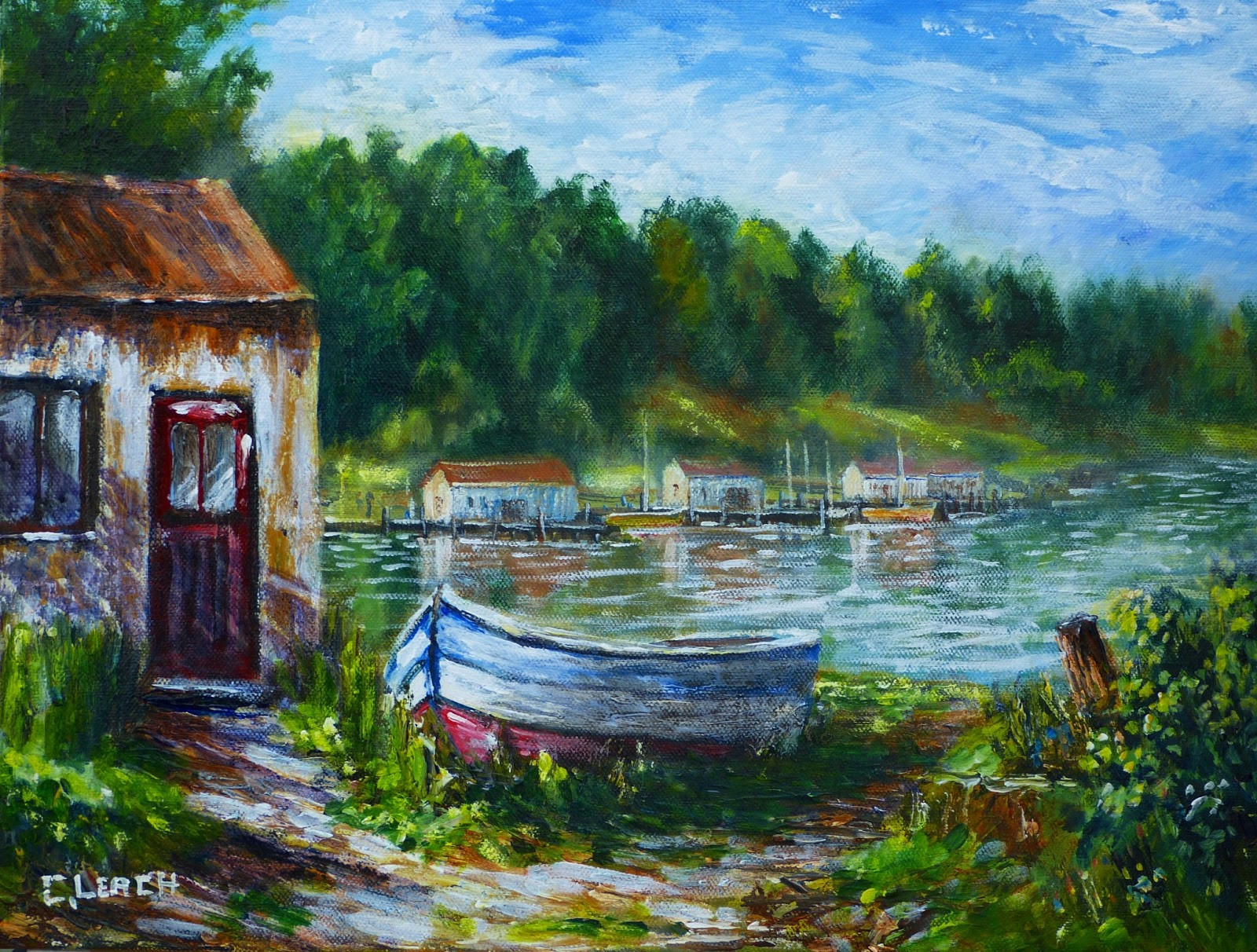 Acrylic Landscape Painting
 Acrylic Landscapes Boat New Acrylic Painting