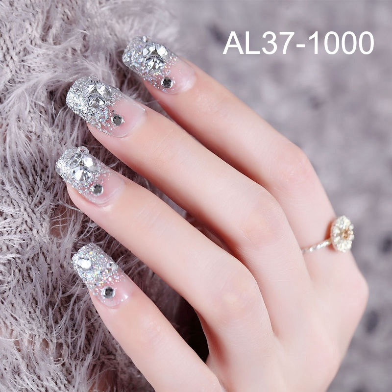 Acrylic Nail Designs For Weddings
 24pcs Acrylic Artificial False French Nail Tips Fake Nails