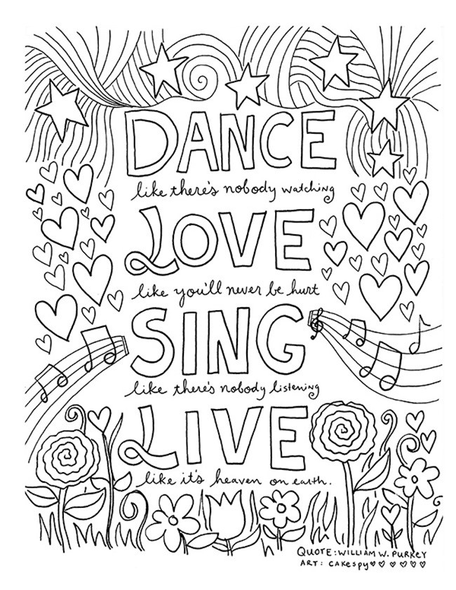 Adult Coloring Pages Quotes
 12 Inspiring Quote Coloring Pages for Adults–Free Printables