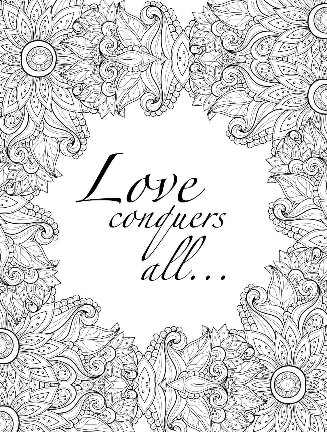 Adult Coloring Pages Quotes
 20 Free Printable Valentines Adult Coloring Pages Nerdy