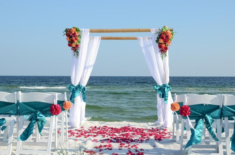 Affordable Beach Weddings Florida
 cheap beach weddings Destin Florida bamboo wedding arbor