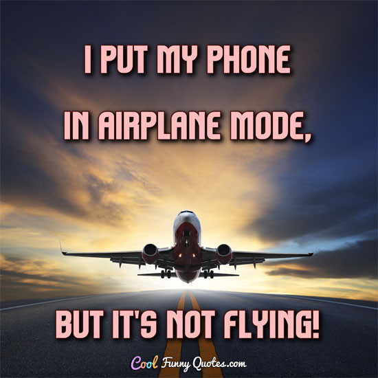 Airplane Funny Quotes
 I put my phone in airplane mode but it s not flying