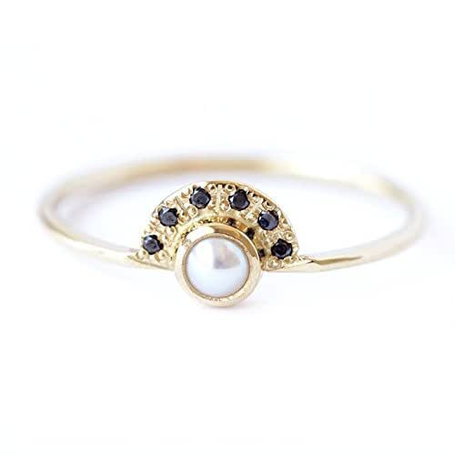 Amazon Diamond Rings
 Amazon Pearl Engagement Ring with Black Diamonds