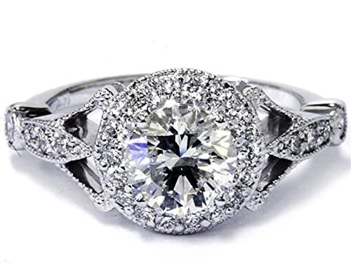 Amazon Diamond Rings
 Amazon 1ct Vintage Halo Diamond Engagement Ring 14K