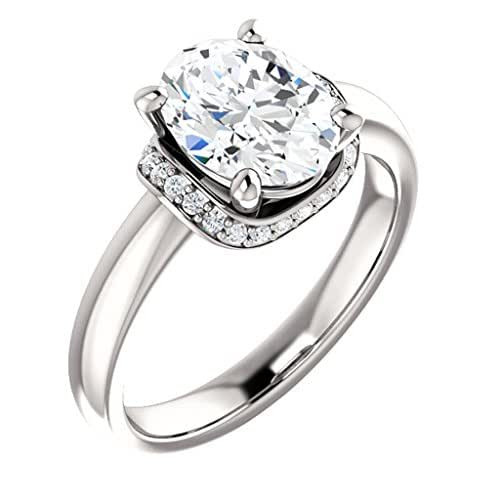Amazon Diamond Rings
 Amazon Hidden Halo Oval Diamond Engagement Ring Handmade