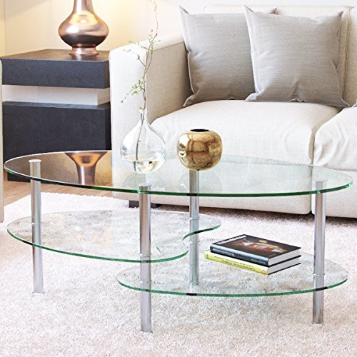 Amazon Living Room Tables
 Amazon Ryan Rove Ashley Oval Two Tier Glass Coffee