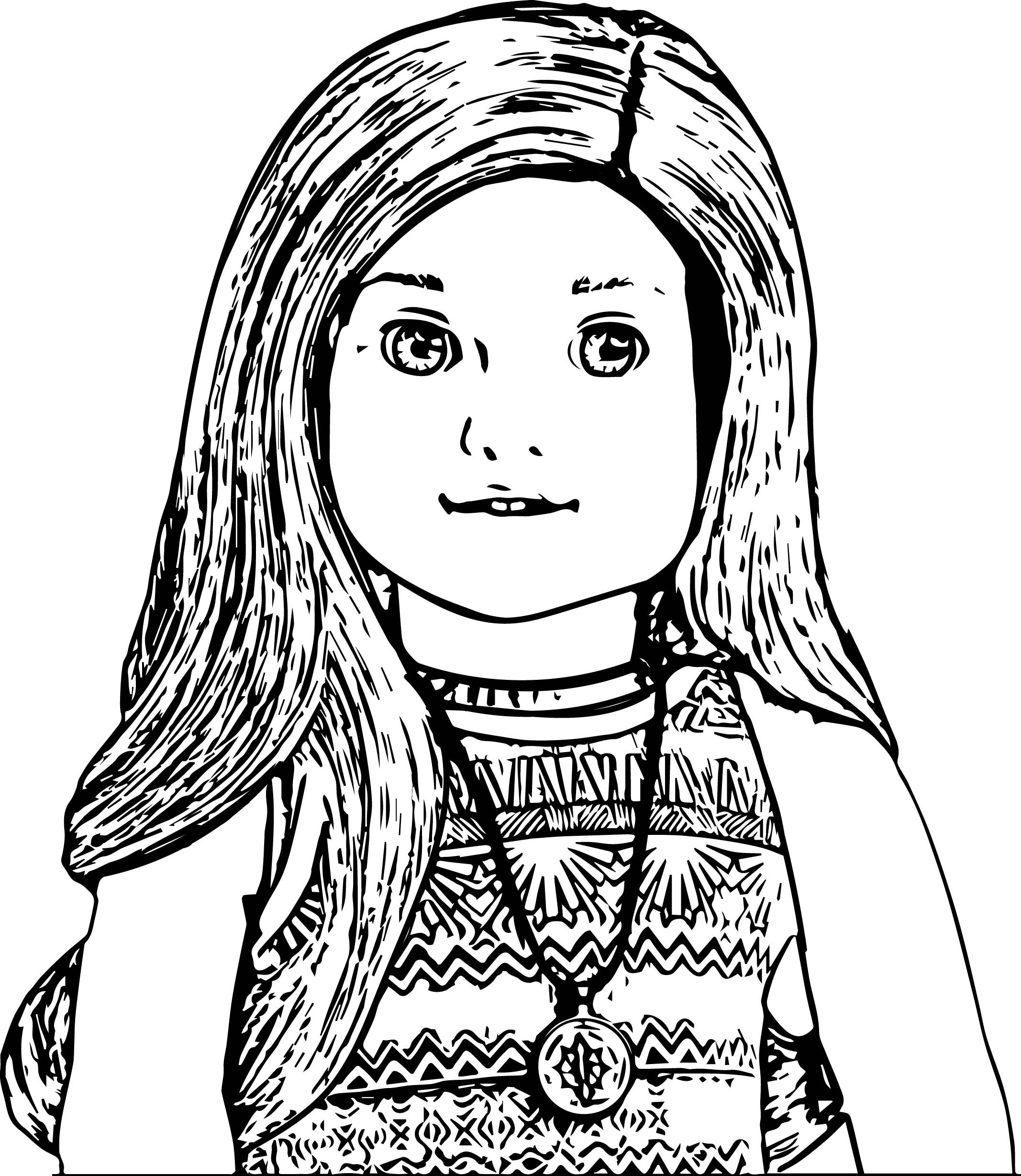 American Girls Coloring Pages
 American Doll Lea Closeup Coloring Page