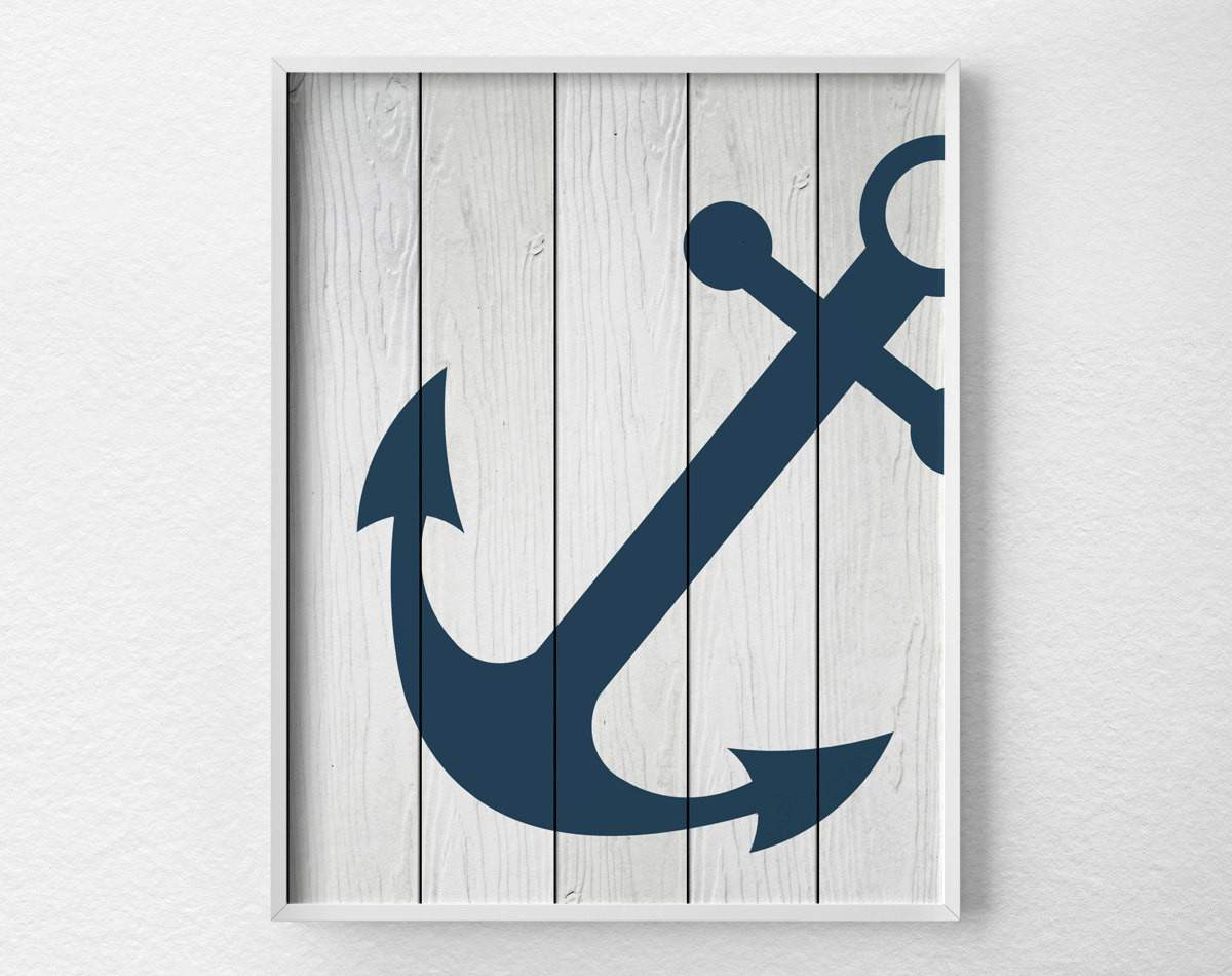 Anchor Decor For Bathroom
 Anchor Decor Nautical Bathroom Rustic Nautical Print