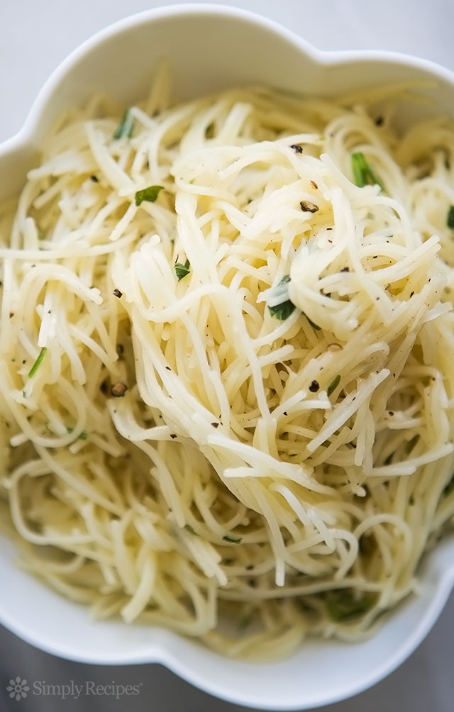 Angel Hair Noodles
 Angel Hair Pasta with Garlic Herbs and Parmesan Recipe