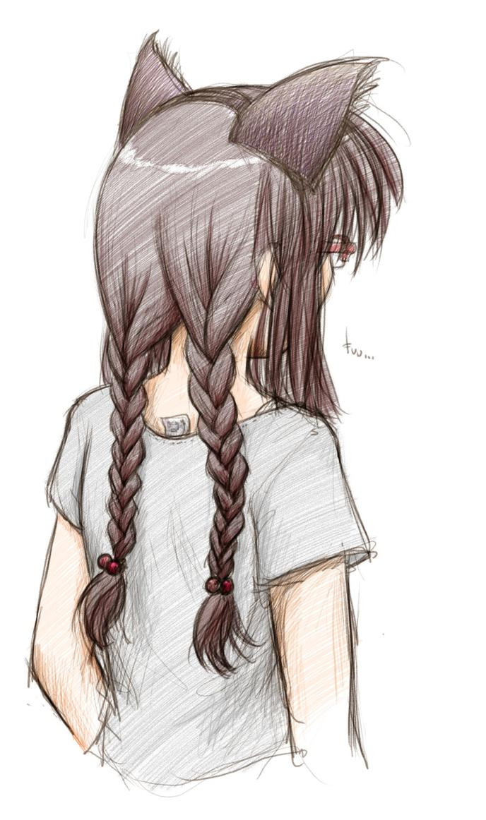 Девочка с длинными волосами рисунок