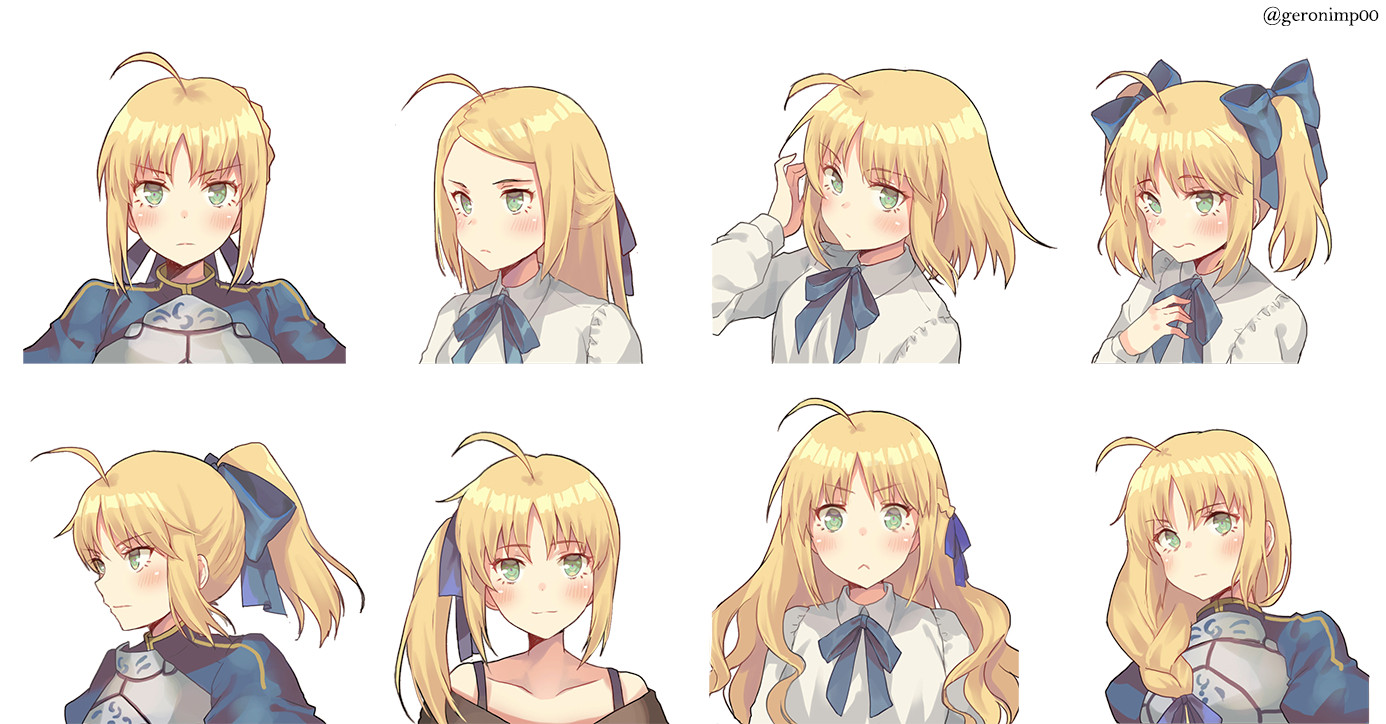 Anime Hairstyle Names
 [Fanart][Fate] Saber in a ponytail anime