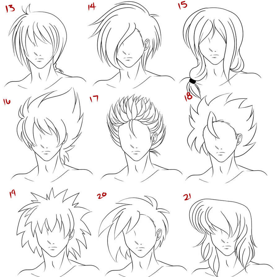 Anime Men Hairstyles
 Anime Male Hair Style 3 by RuuRuu Chan on DeviantArt