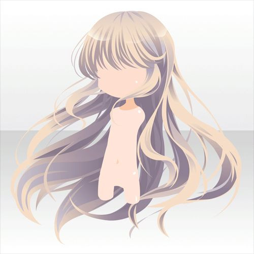 Anime Princess Hairstyles
 Blonde flowing hair from the Sleeping Princess gacha in