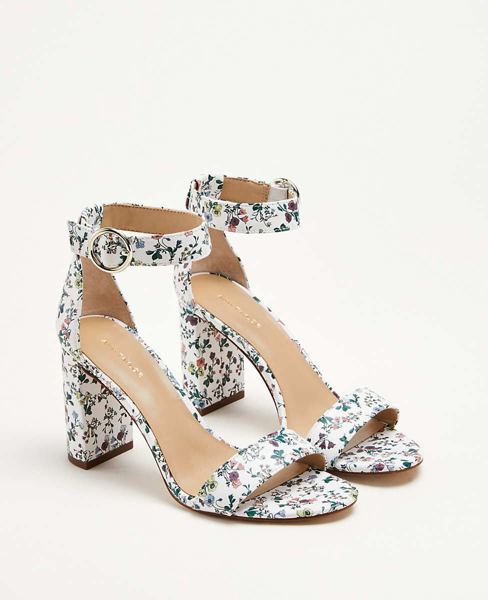 Ann Taylor Wedding Shoes
 Leannette Floral Leather Block Heel Sandals