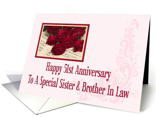 Anniversary Gift Ideas For Sister And Brother In Law
 Sister and Brother In Law 51st Anniversary card