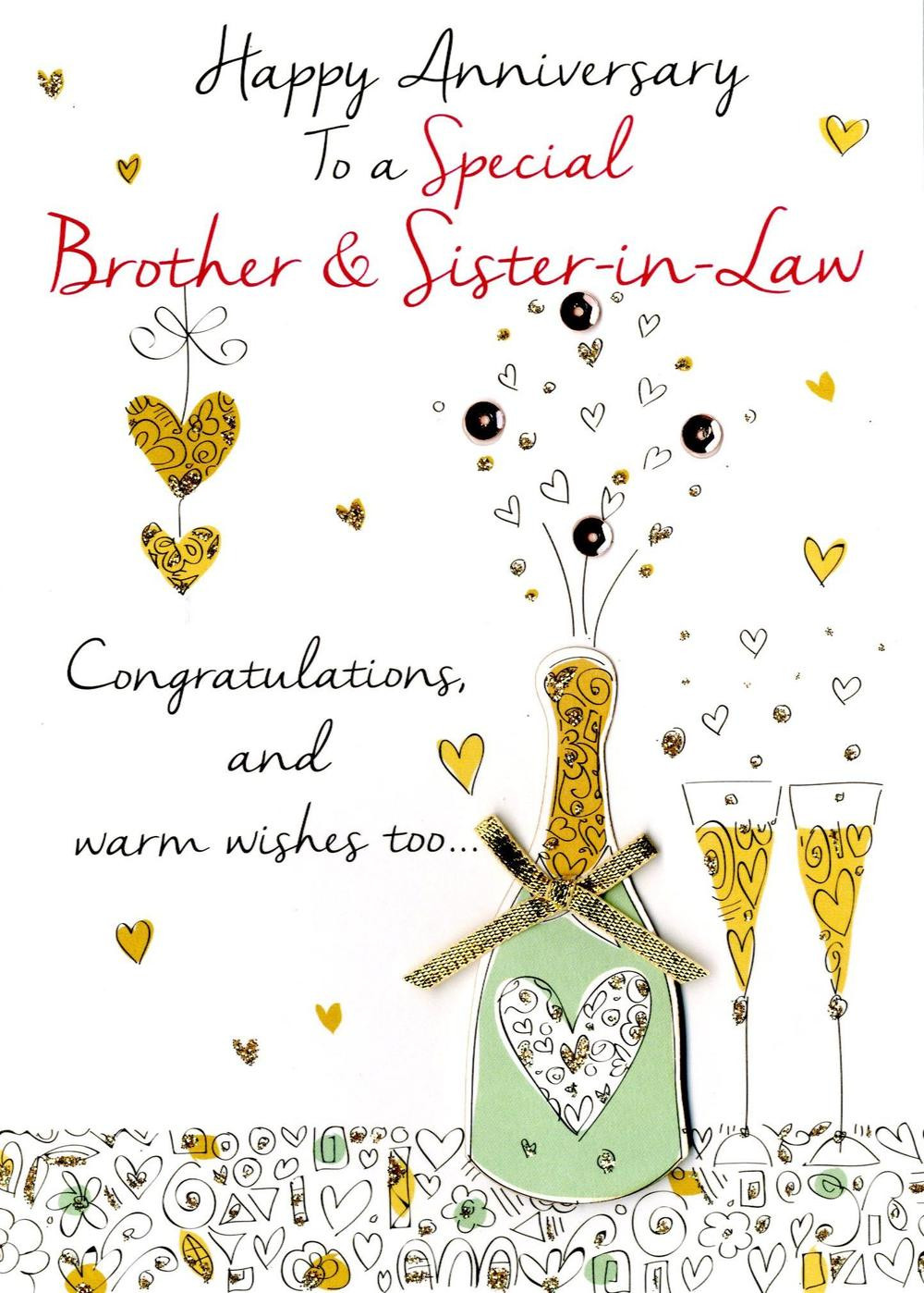 Anniversary Gift Ideas For Sister And Brother In Law
 Brother & Sister In Law Anniversary Greeting Card