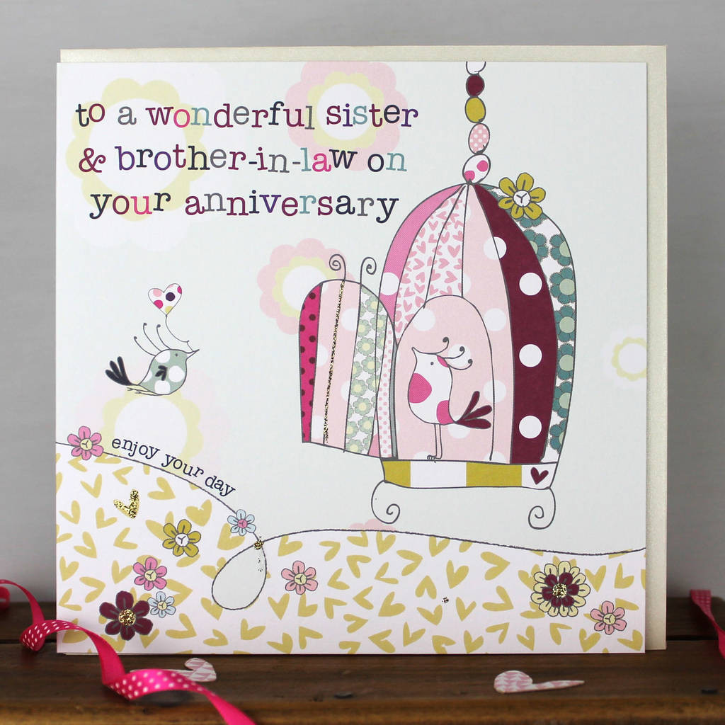 Anniversary Gift Ideas For Sister And Brother In Law
 sister and brother in law anniversary card by molly mae