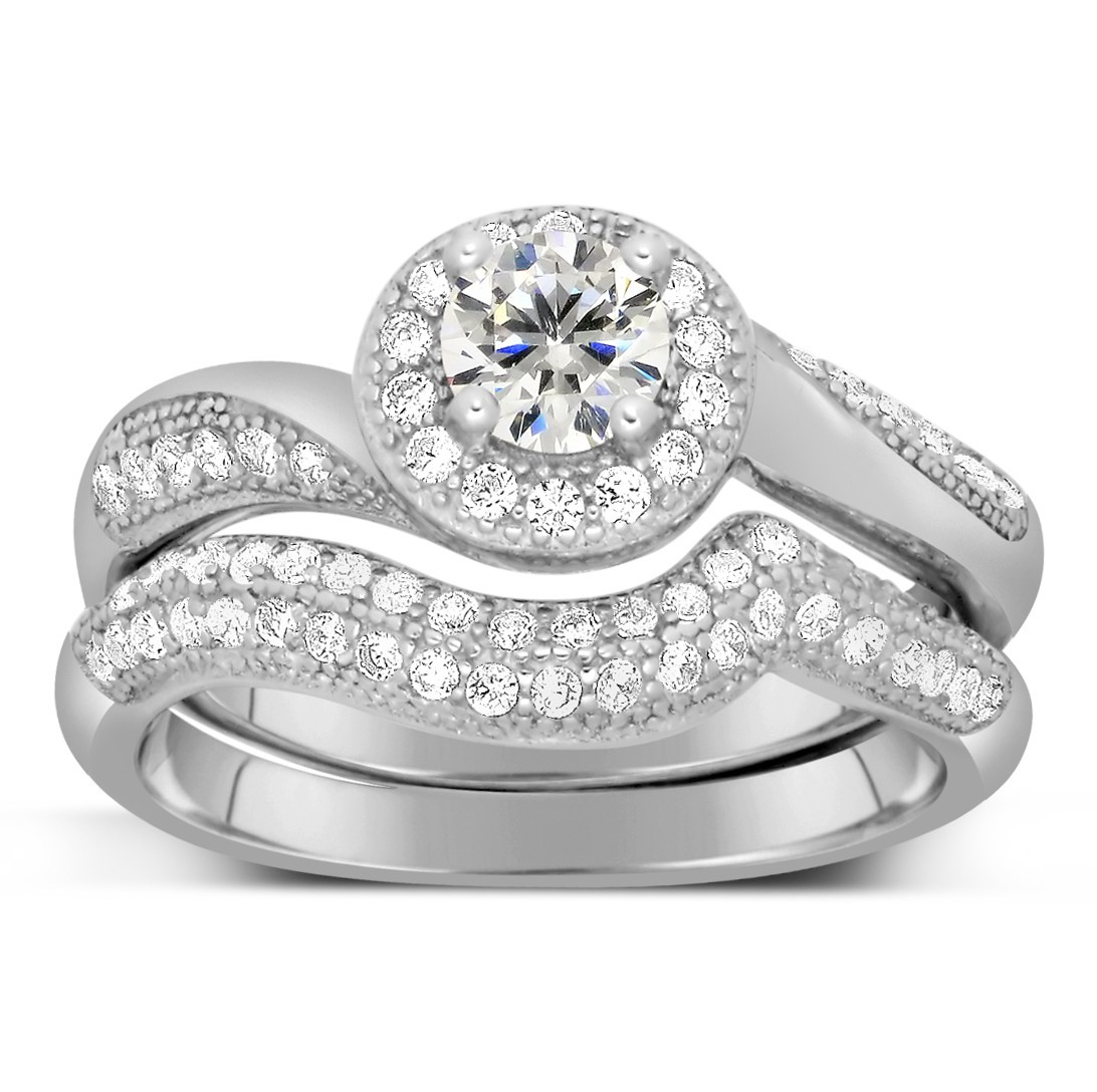 Antique Wedding Ring Sets
 Antique Designer 2 Carat Round Diamond Bridal Ring Set for