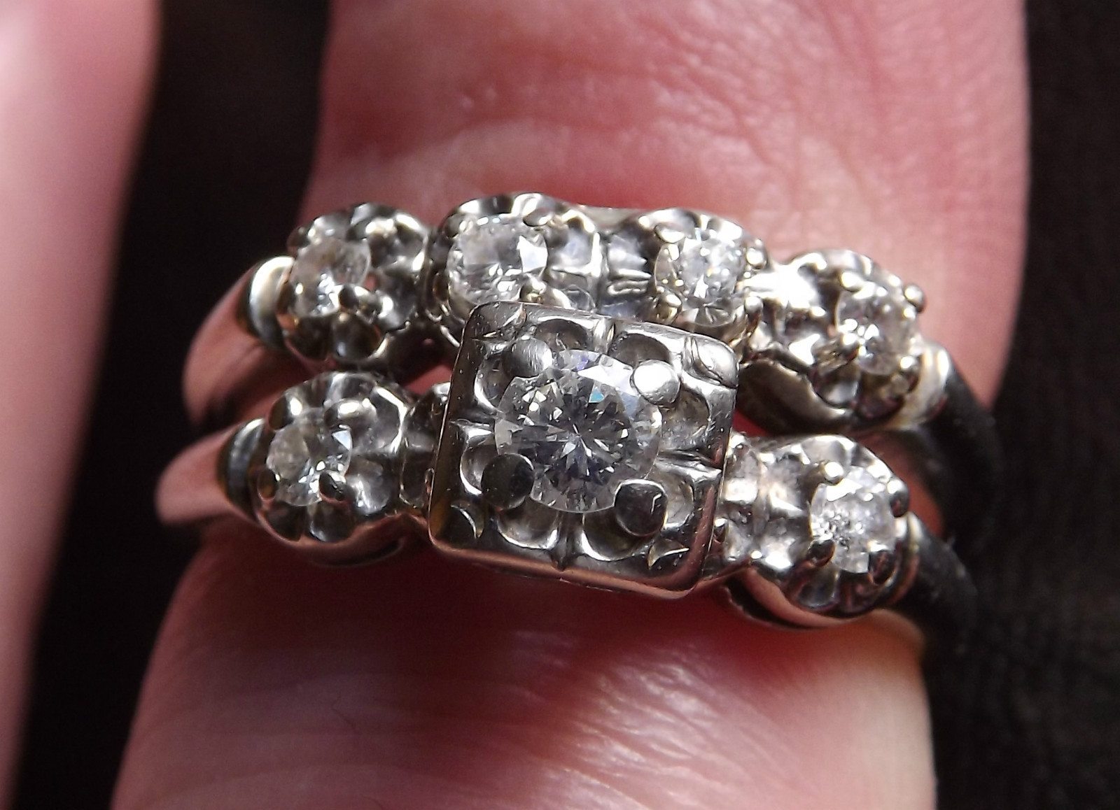 Antique Wedding Ring Sets
 Wedding Diamonds & Gemstones Antique Art Deco 14k White