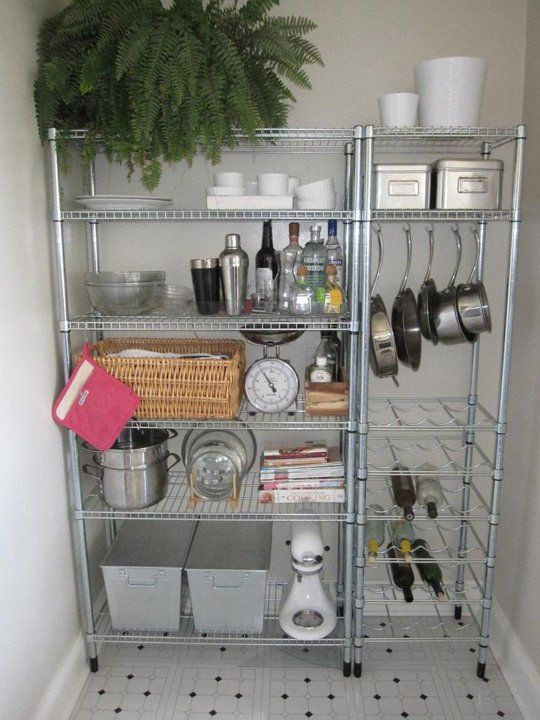 Apartment Kitchen Storage Ideas
 Love some of the ways they ve used metal shelves for