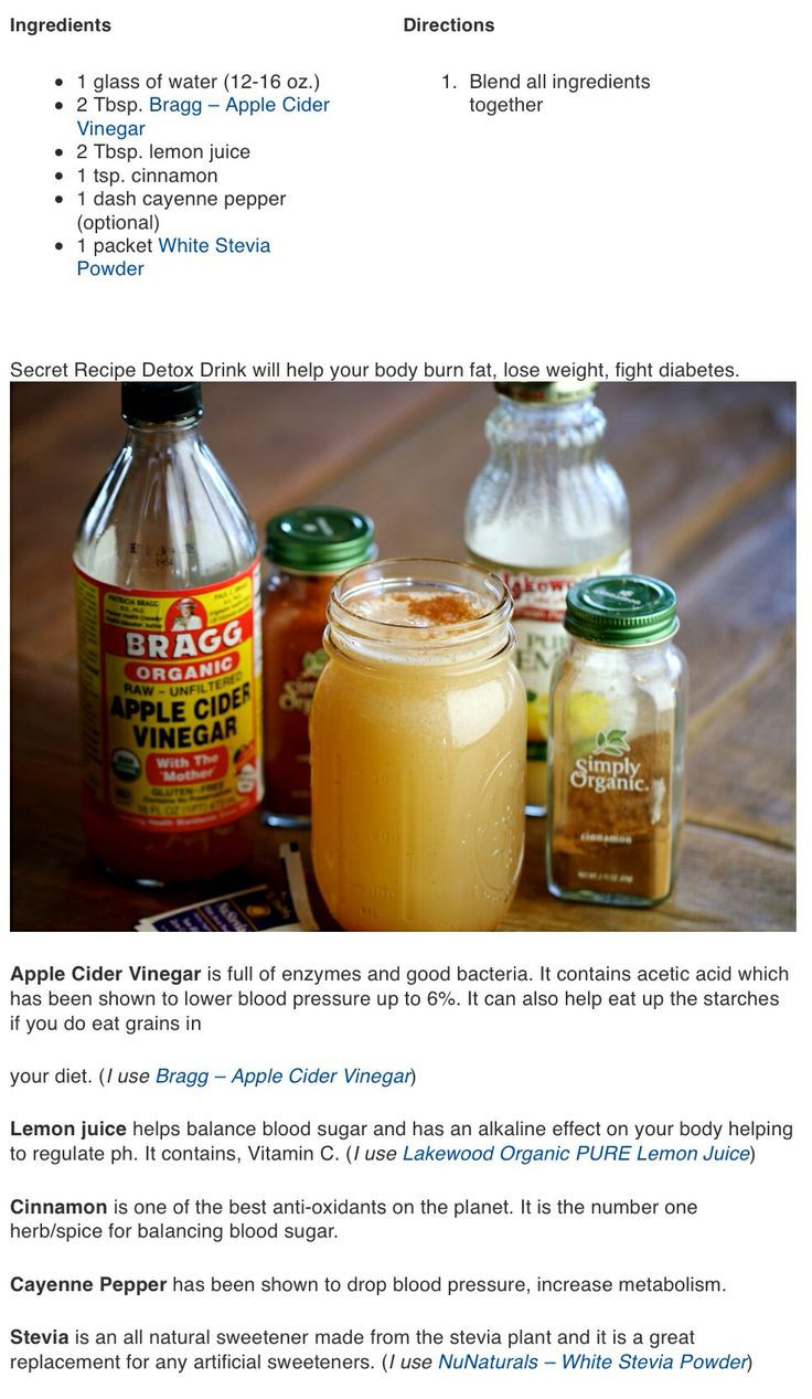 Apple Cider Vinegar Weight Loss Recipes
 Detox recipe Natural detox