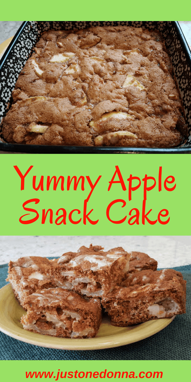 Apple Snack Cake
 A Taste of Fall with Apple Snack Cake Just e Donna