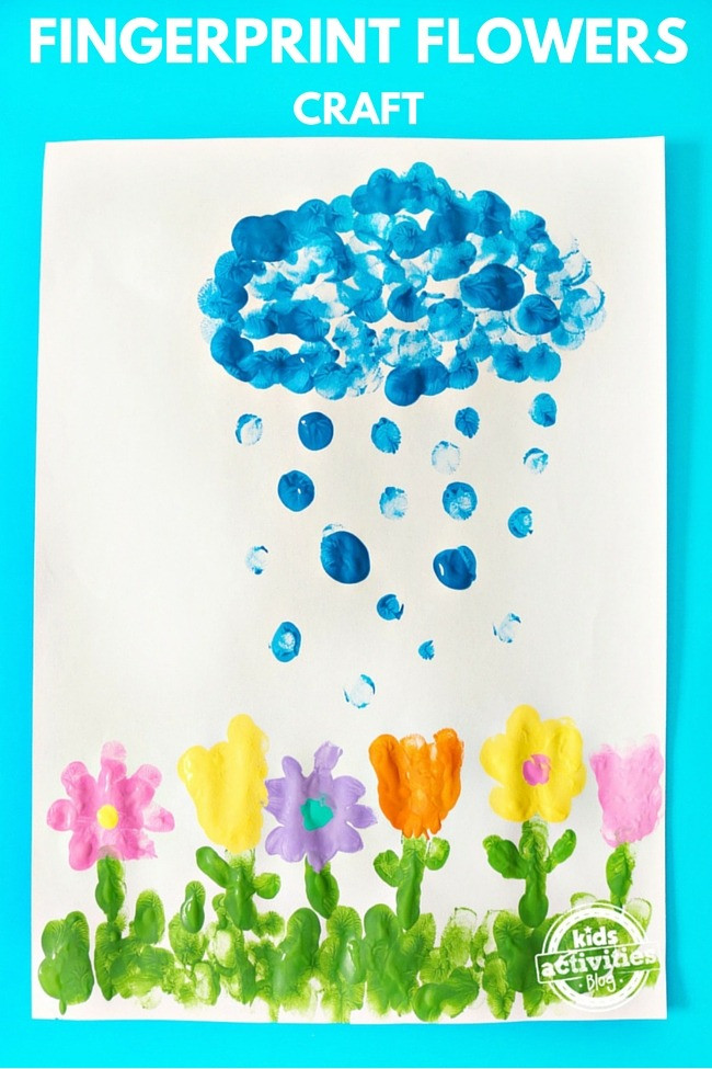 April Preschool Crafts
 APRIL SHOWERS BRING MAY FINGERPRINT FLOWERS CRAFT Kids