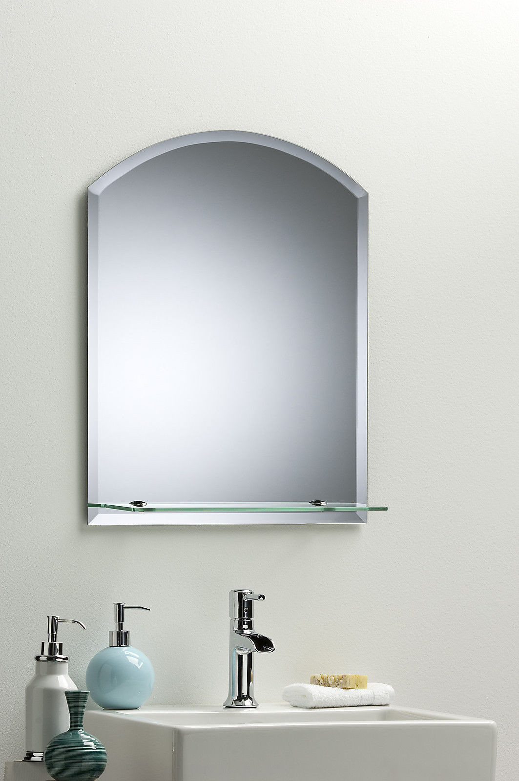 Arched Bathroom Mirror
 BATHROOM WALL MIRROR Modern Stylish ARCH With Shelf And