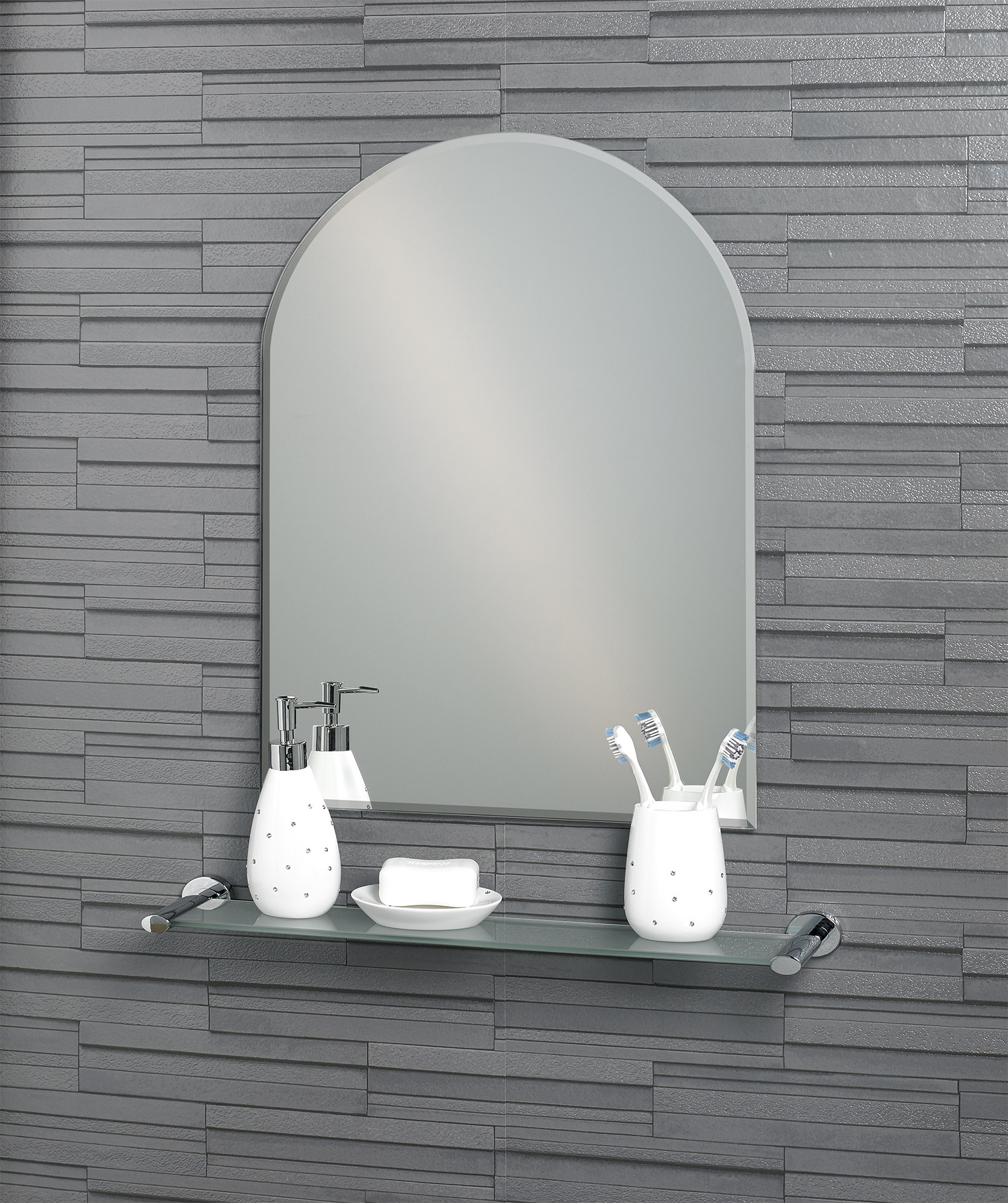 Arched Bathroom Mirror
 Buy Frameless Wall Mounted Arch "Hampton" Bathroom Mirror