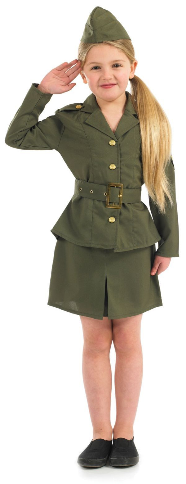 Army Girl Costume DIY
 Girls 1940 1940