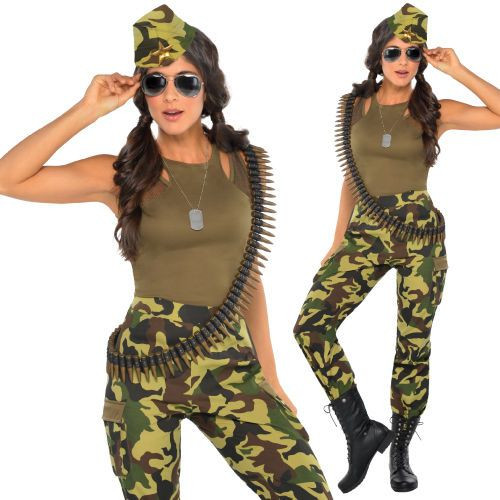 Army Girl Costume DIY
 high waisted pants
