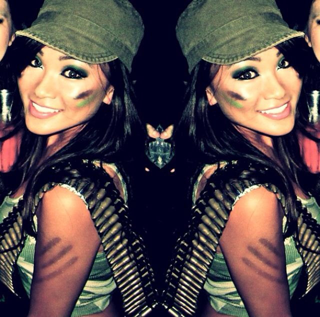 Army Girl Costume DIY
 Me for Halloween 2014 Army girl Sol r Camo
